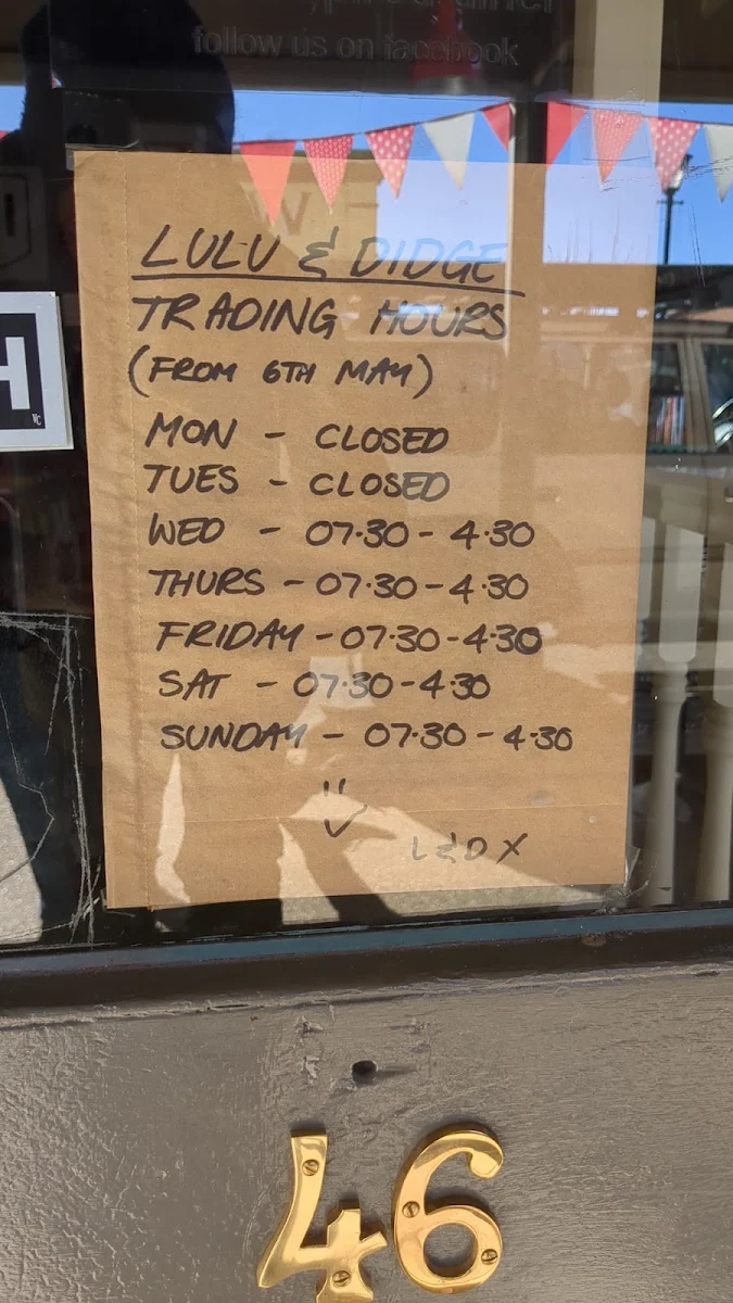 Menu, Didge’s Diner