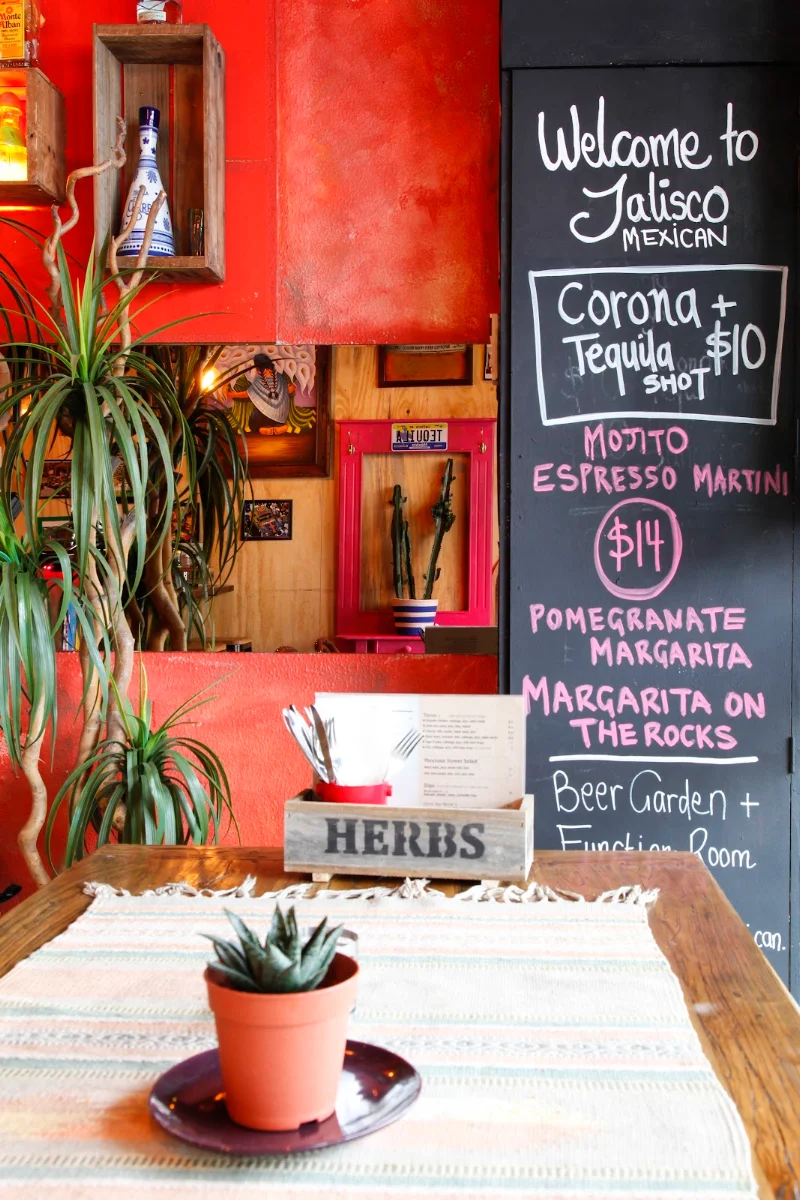 Menu, Jalisco Tequila Bar