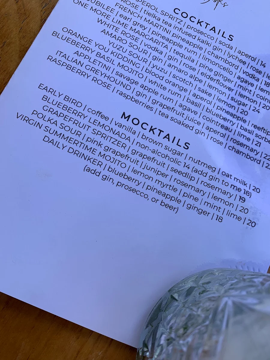 Menu, Water Street Kitchen