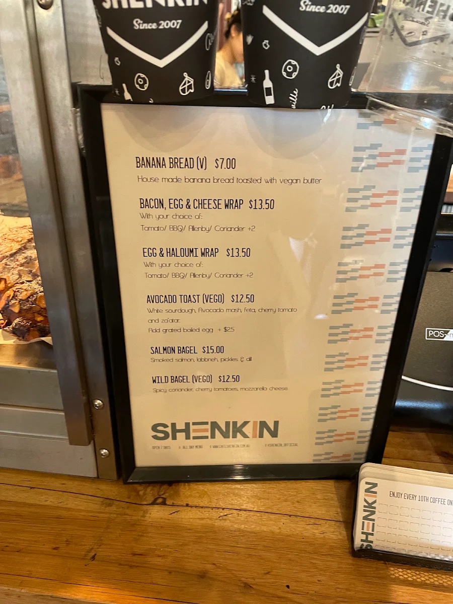 Menu, Shenkin