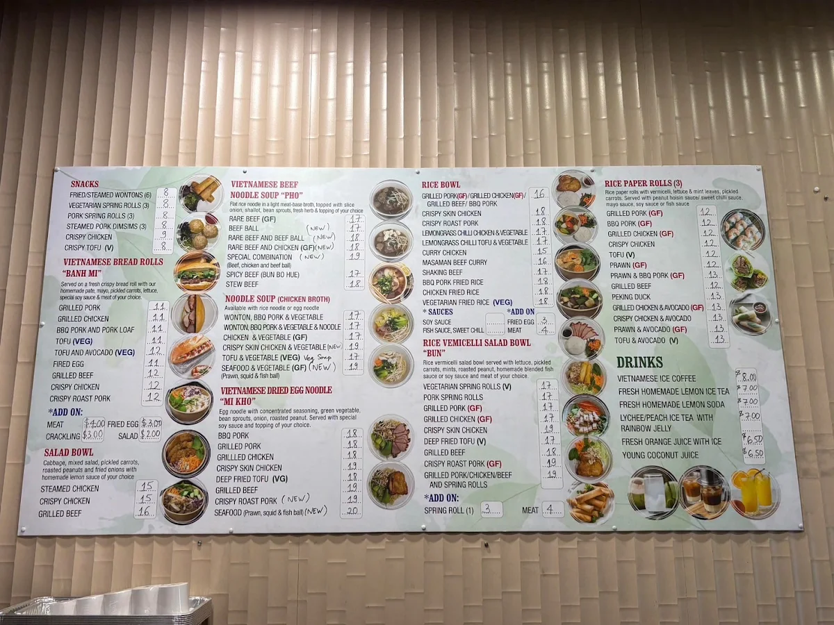 Menu, Bake N Grill Adelaide Vietnamese street food