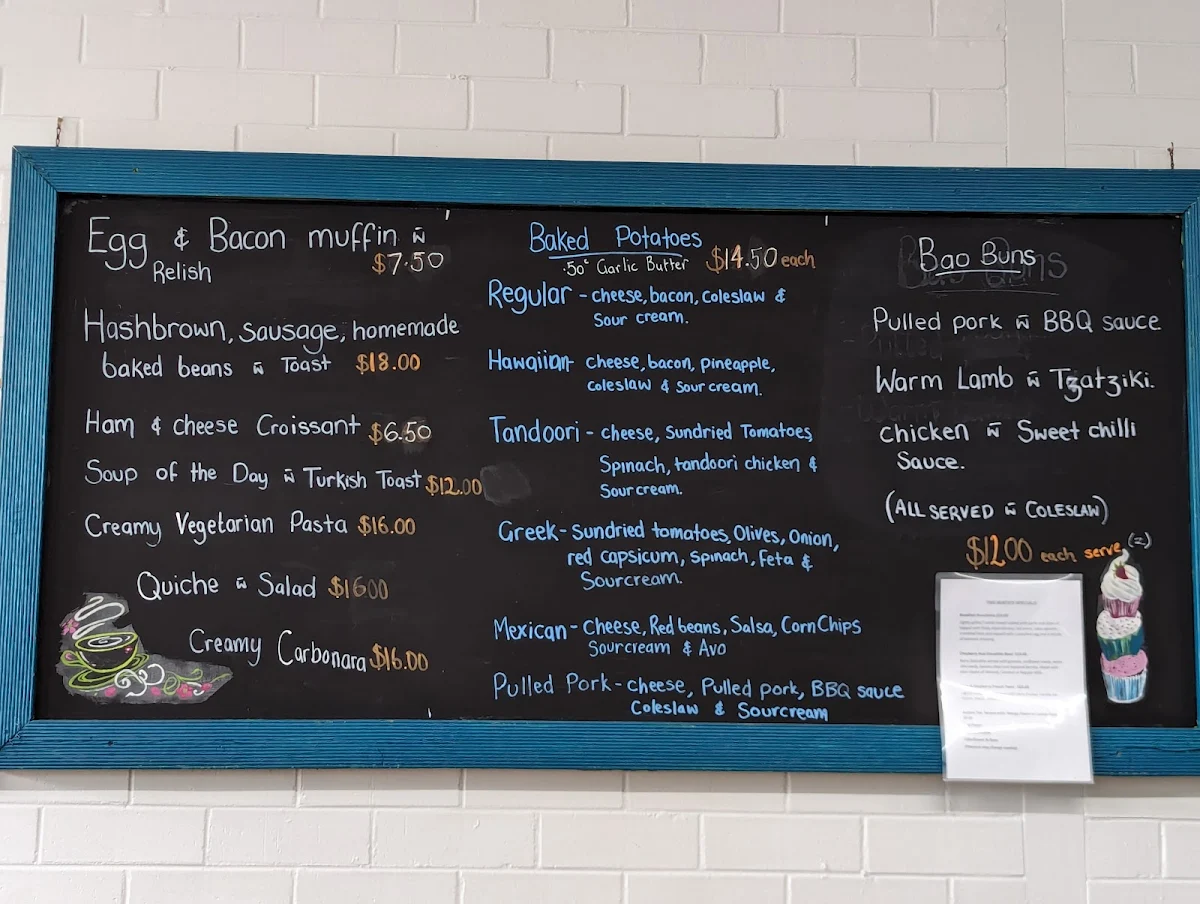 Menu, Cafe One2Five