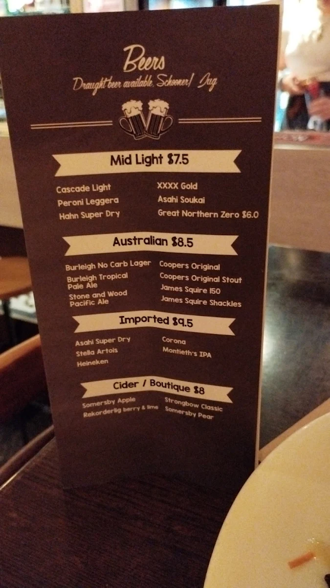 Menu, IMC Steak House
