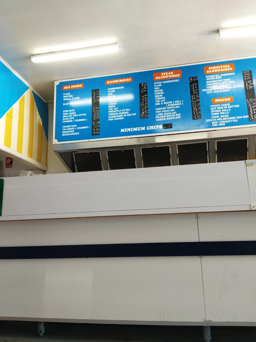 Menu, Macleod Village Fish & Chips