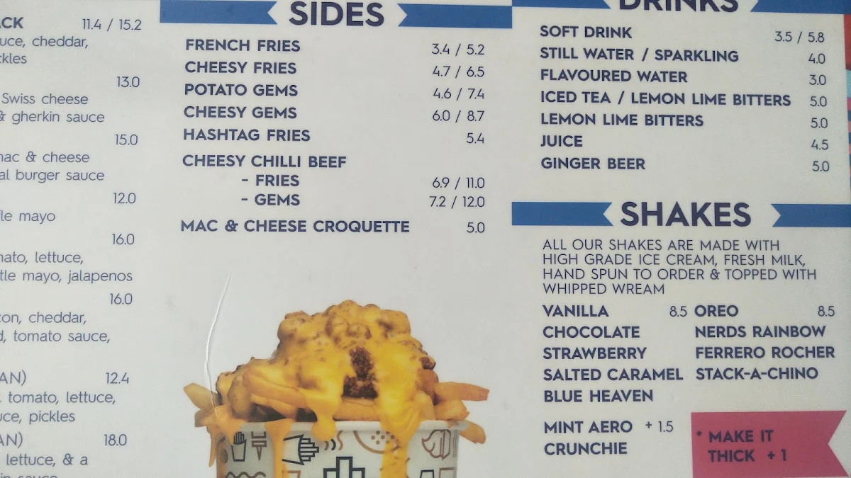 Menu, Royal Stacks Brunswick