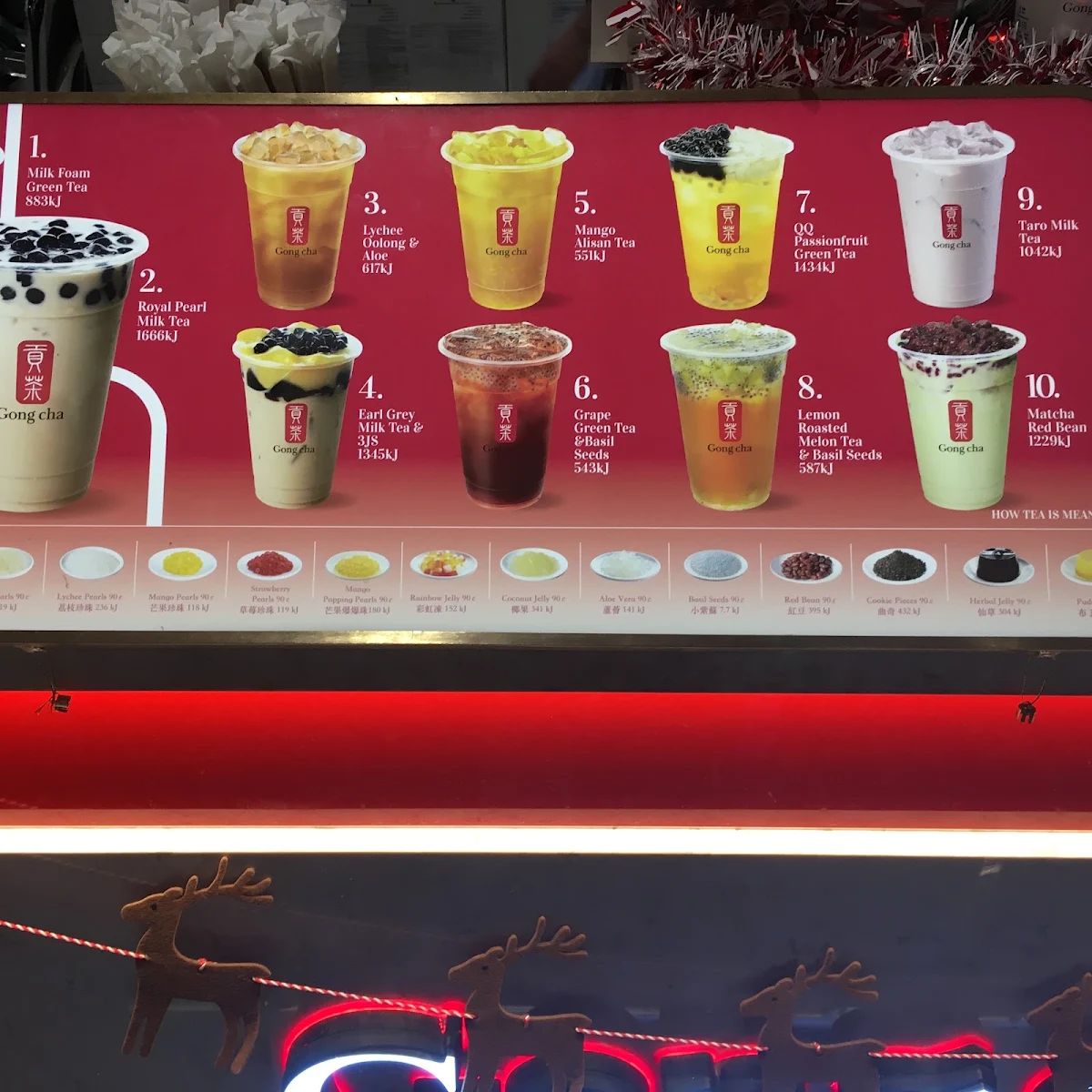 Menu, Gong Cha Rouse Hill