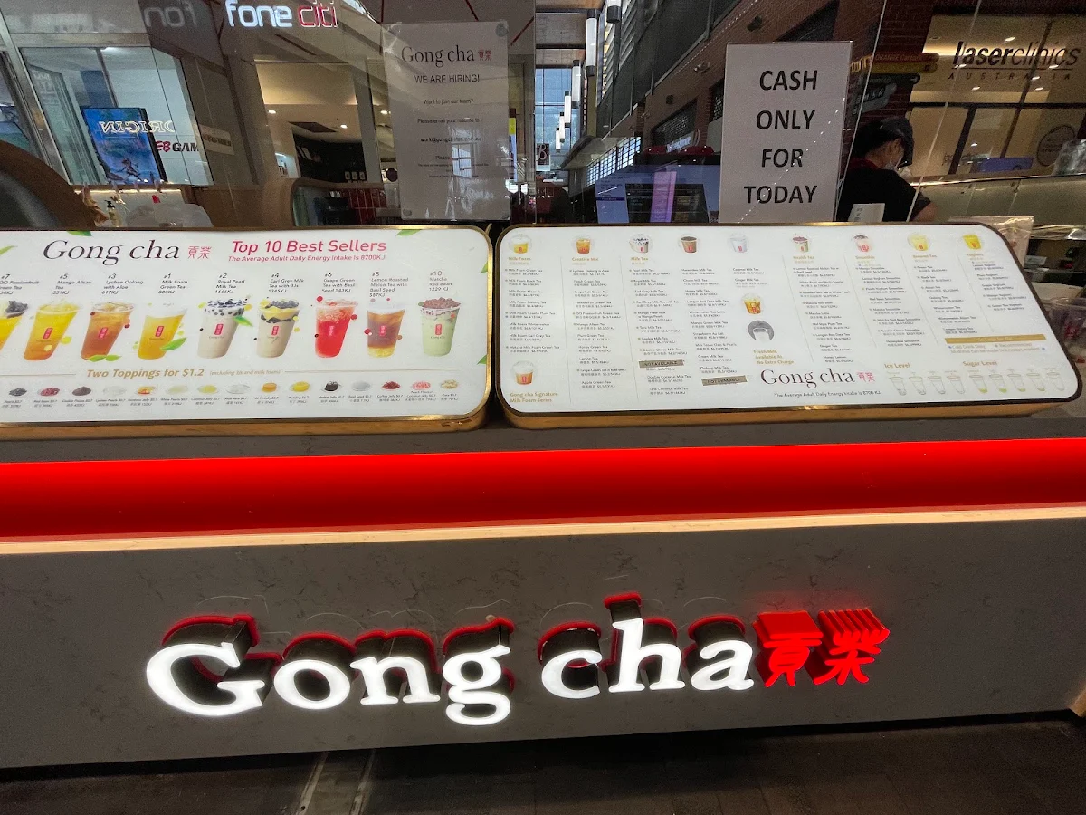Menu, Gong Cha Rouse Hill