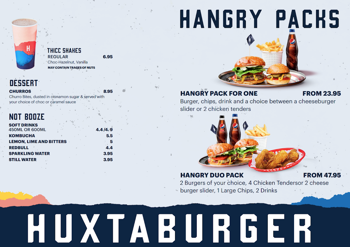 Menu, Huxtaburger Redfern
