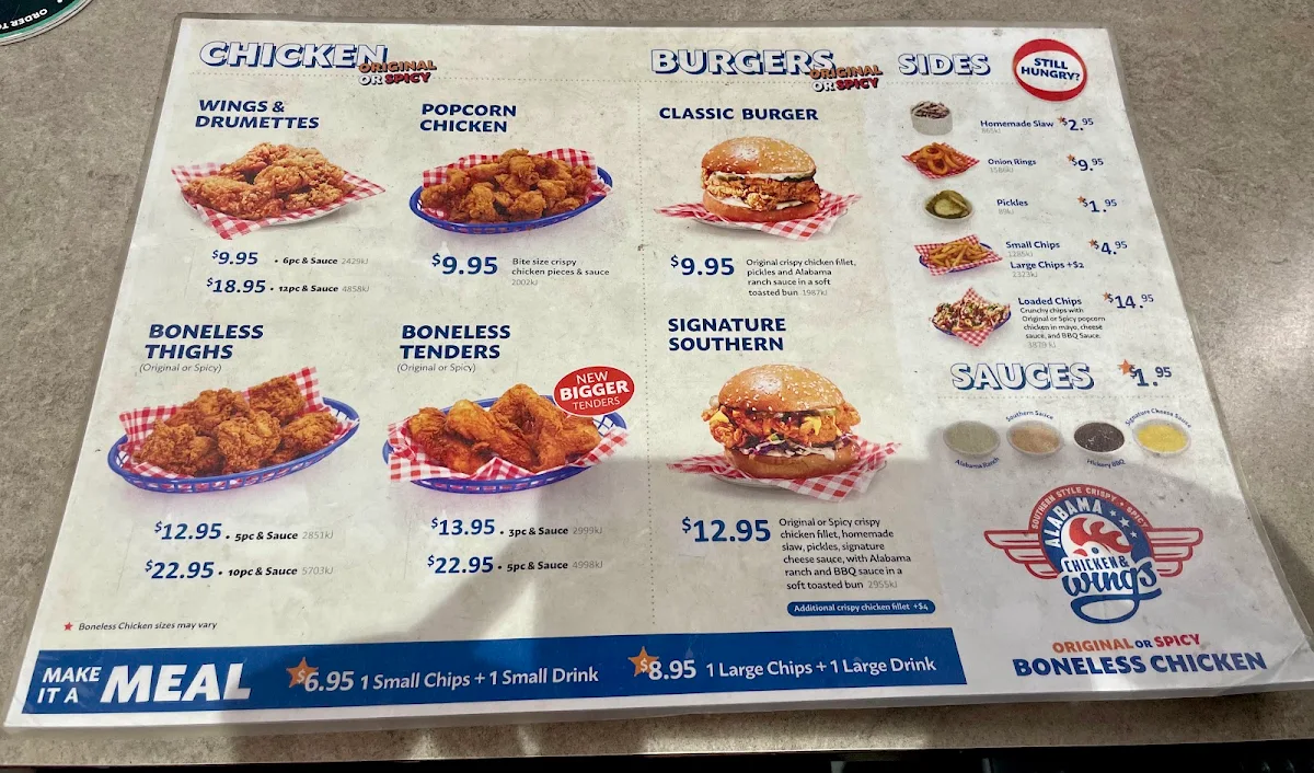 Menu, Huxtaburger Redfern