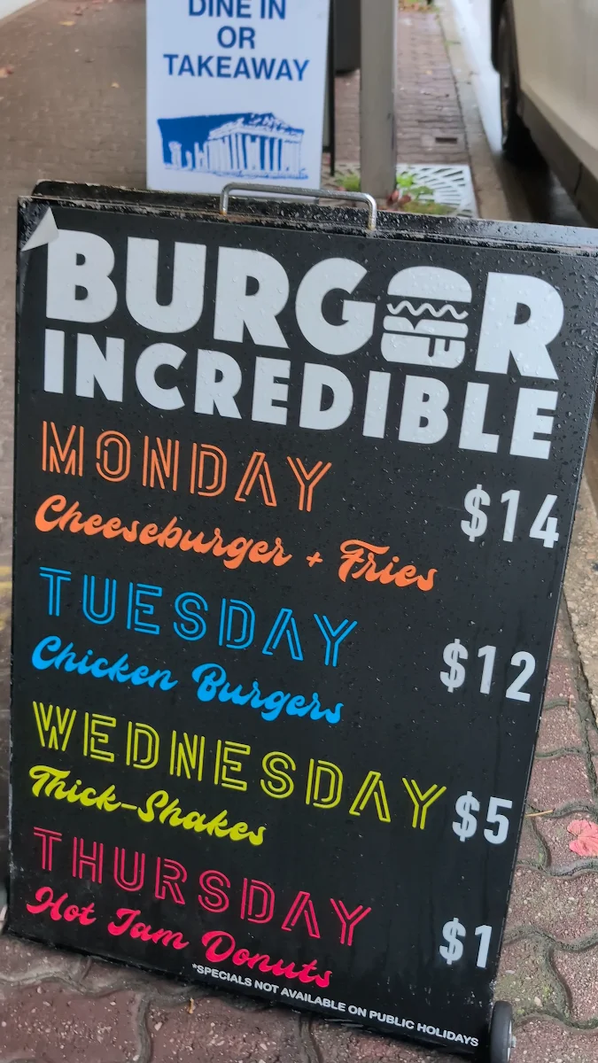 Menu, Burger Incredible