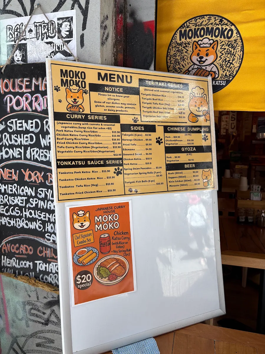 Menu, Moko Moko Curry House