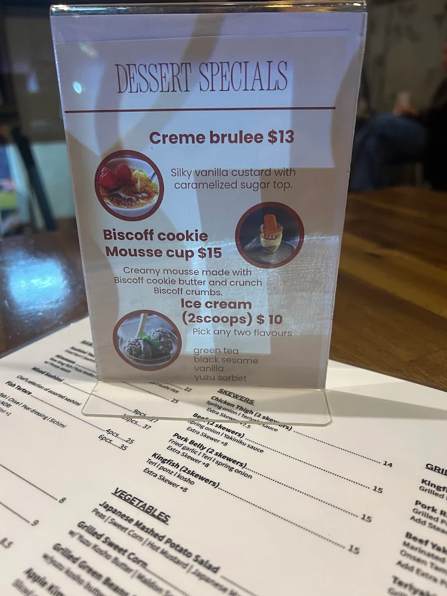 Menu, Ro Brighton