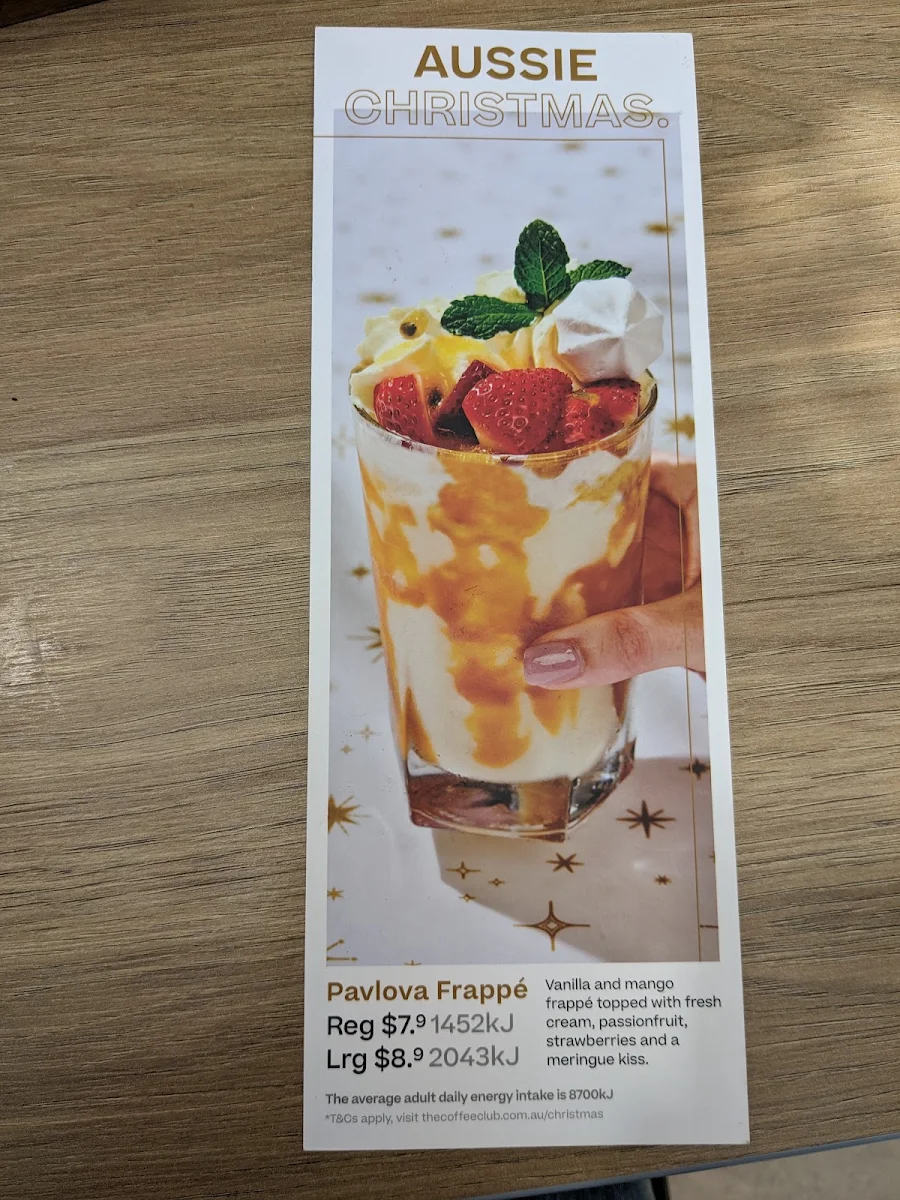 Menu, The Coffee Club Cafe - Altona Gate