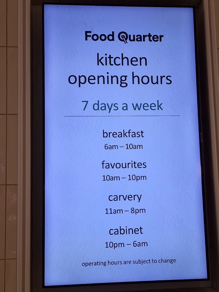Menu, Food Quarter