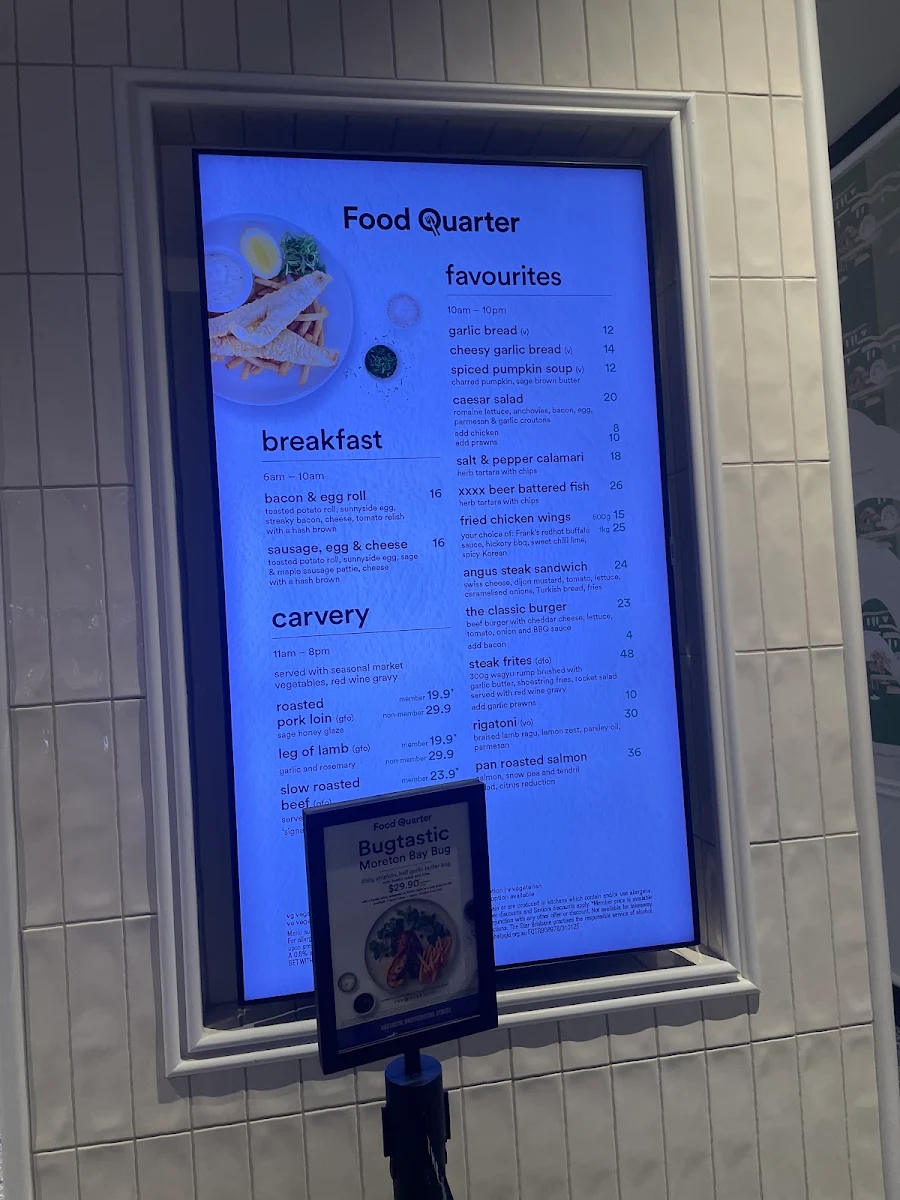 Menu, Food Quarter