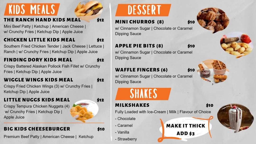 Menu, On It Burgers