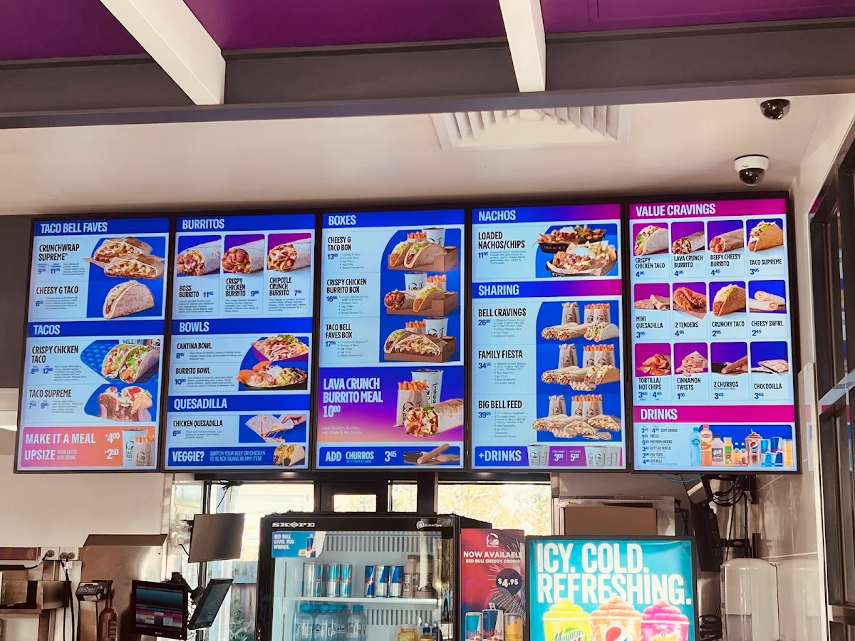 Menu, Taco Bell Hoppers Crossing