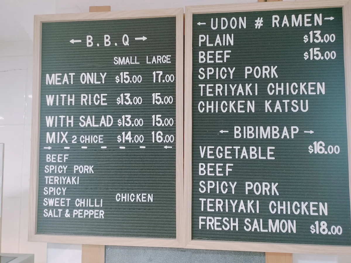 Menu, Cafe Wasabi