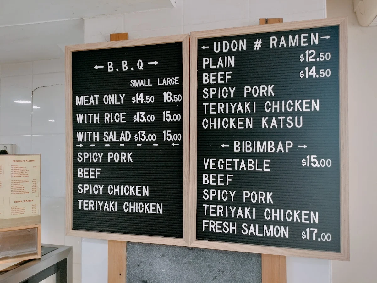 Menu, Cafe Wasabi