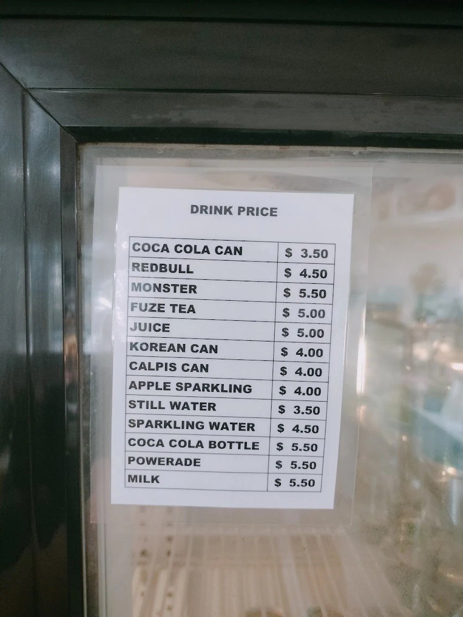 Menu, Cafe Wasabi