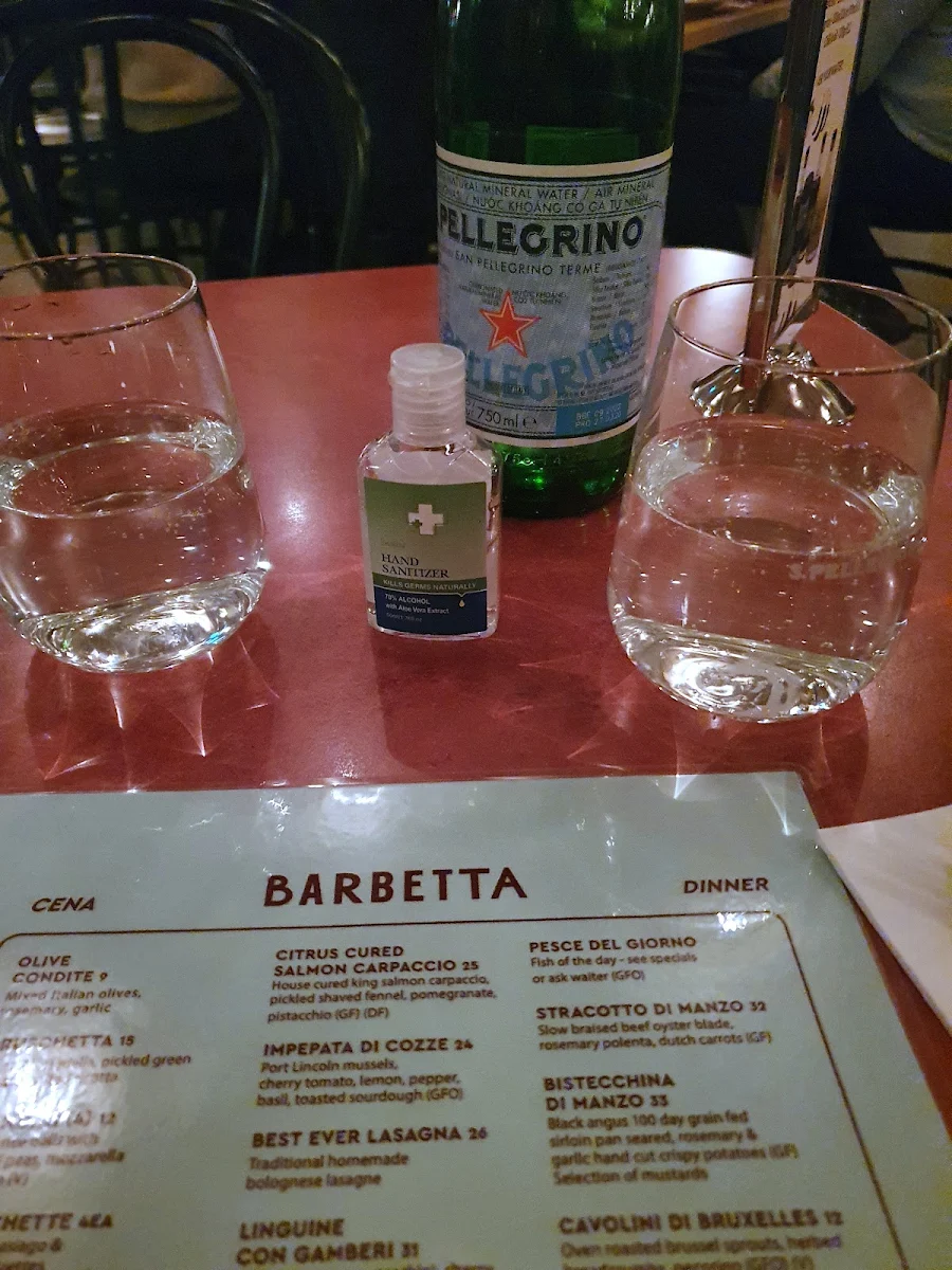 Menu, Barbetta