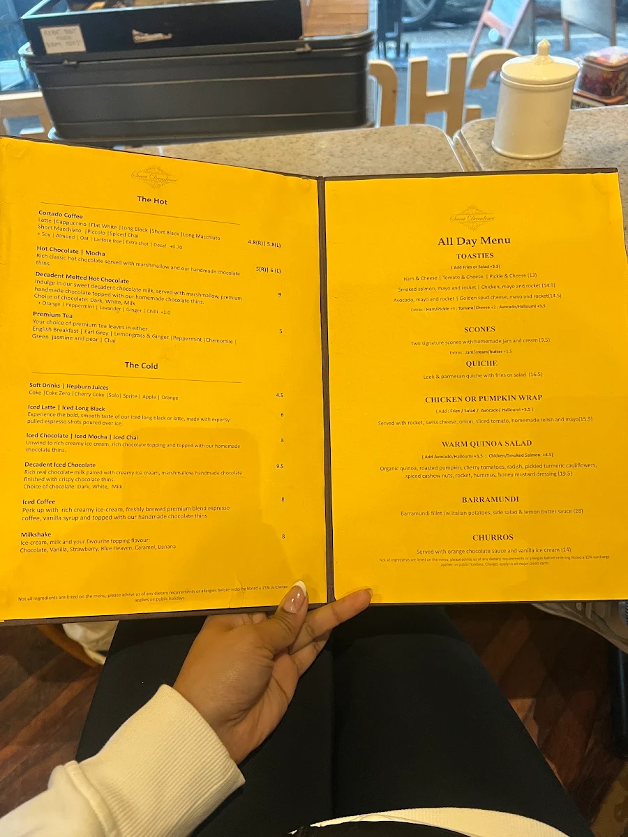 Menu, Sweet Decadence
