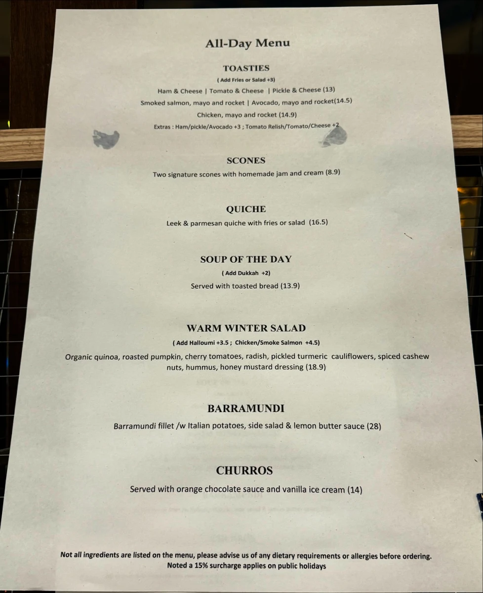 Menu, Sweet Decadence