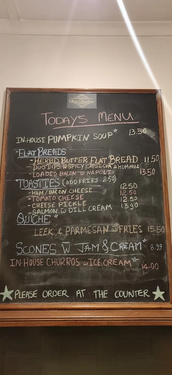 Menu, Sweet Decadence