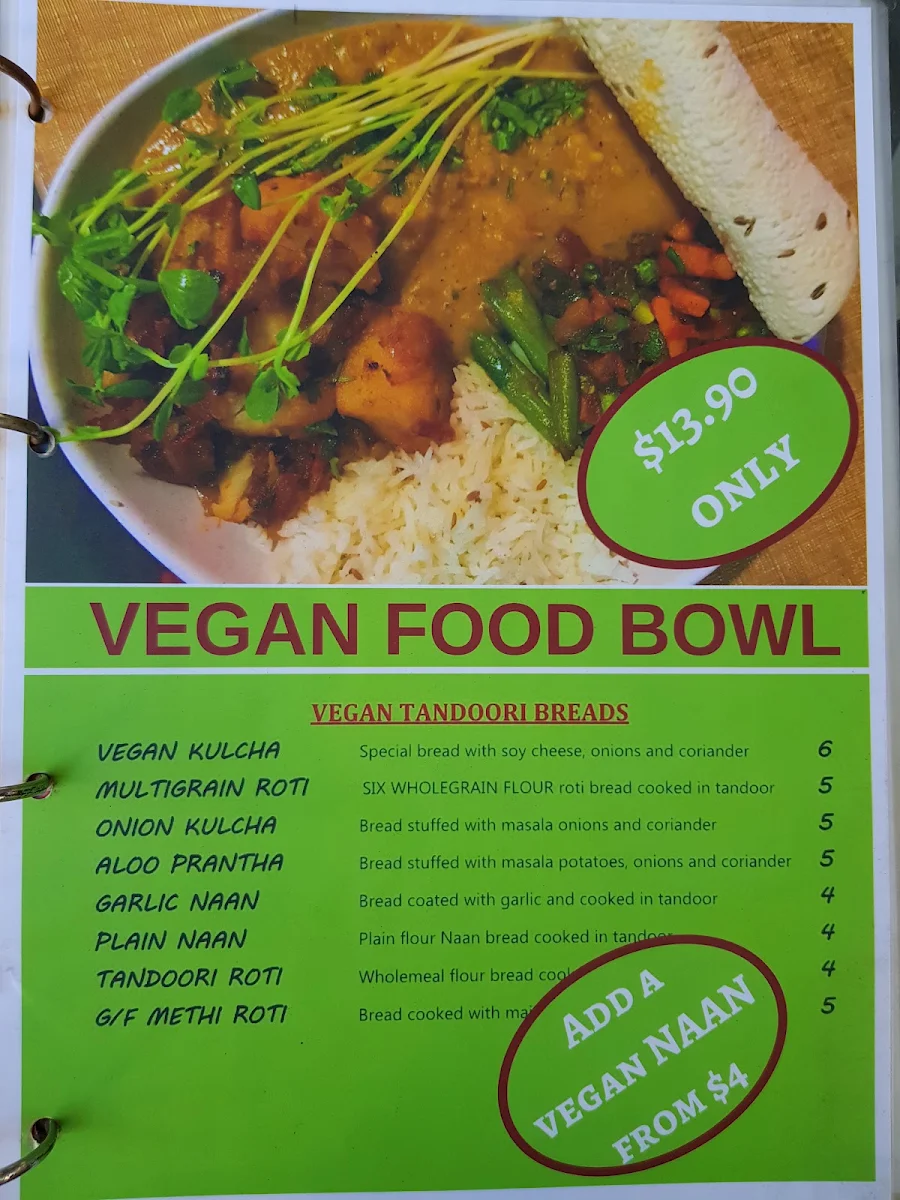 Menu, Eden Garden Indian Restaurant