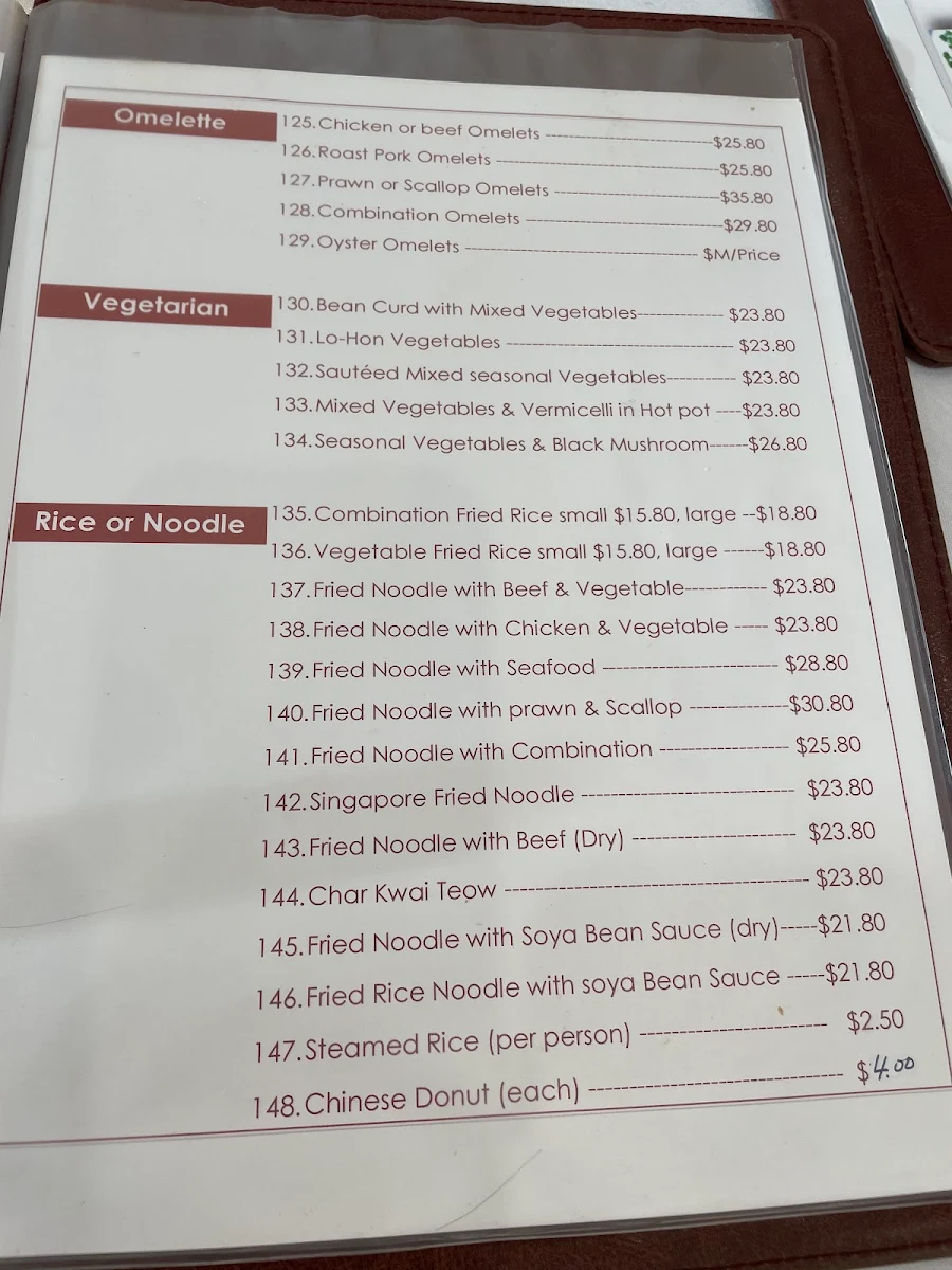 Menu, Walrus