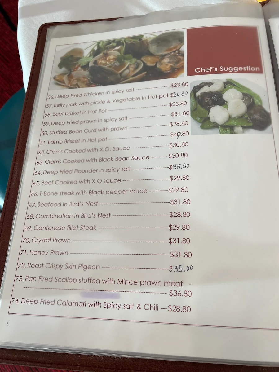 Menu, Walrus
