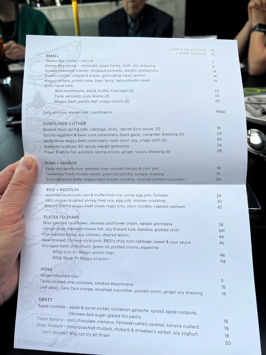 Menu, SORA