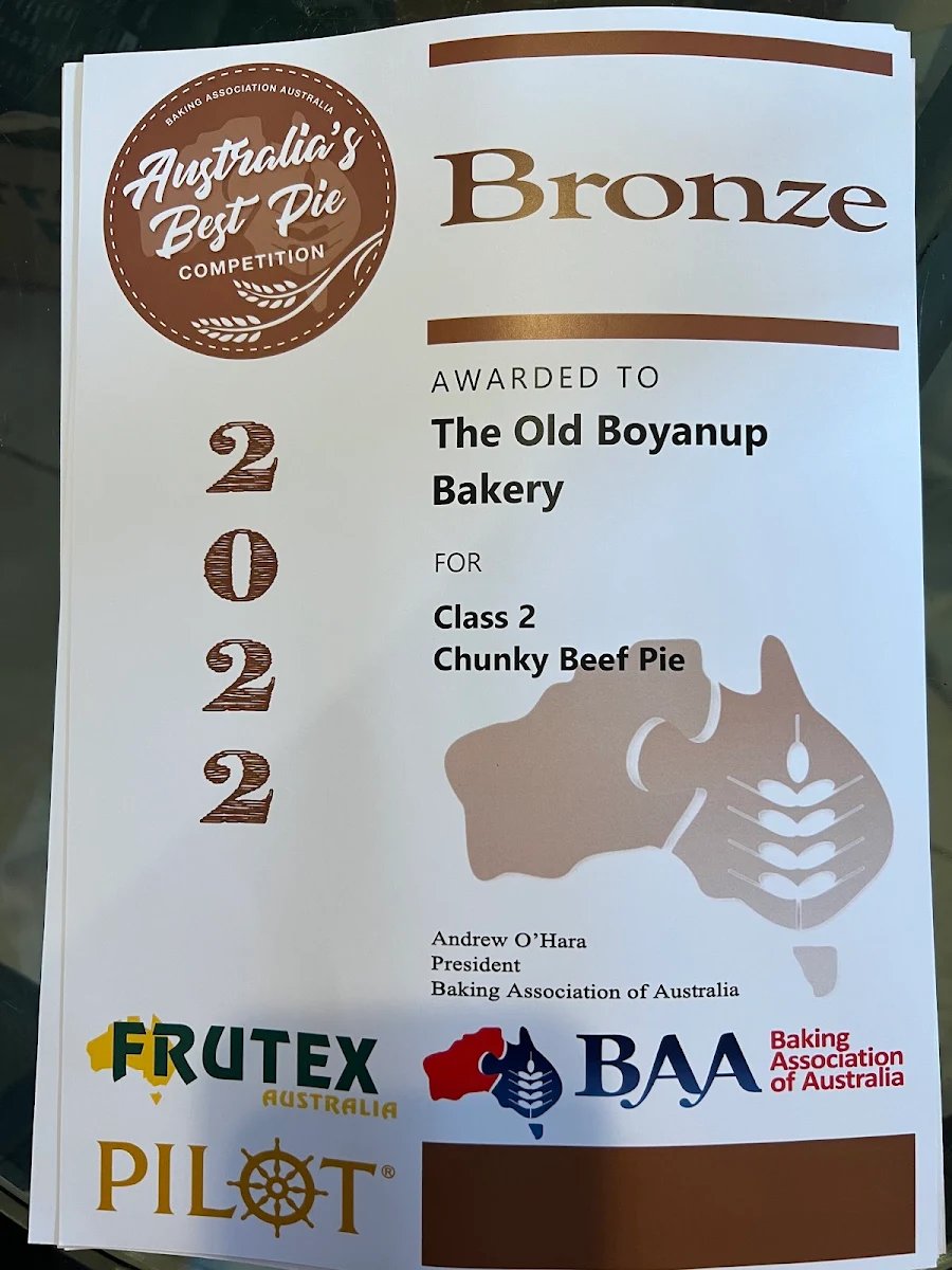 Menu, The Old Boyanup Bakery Cafe