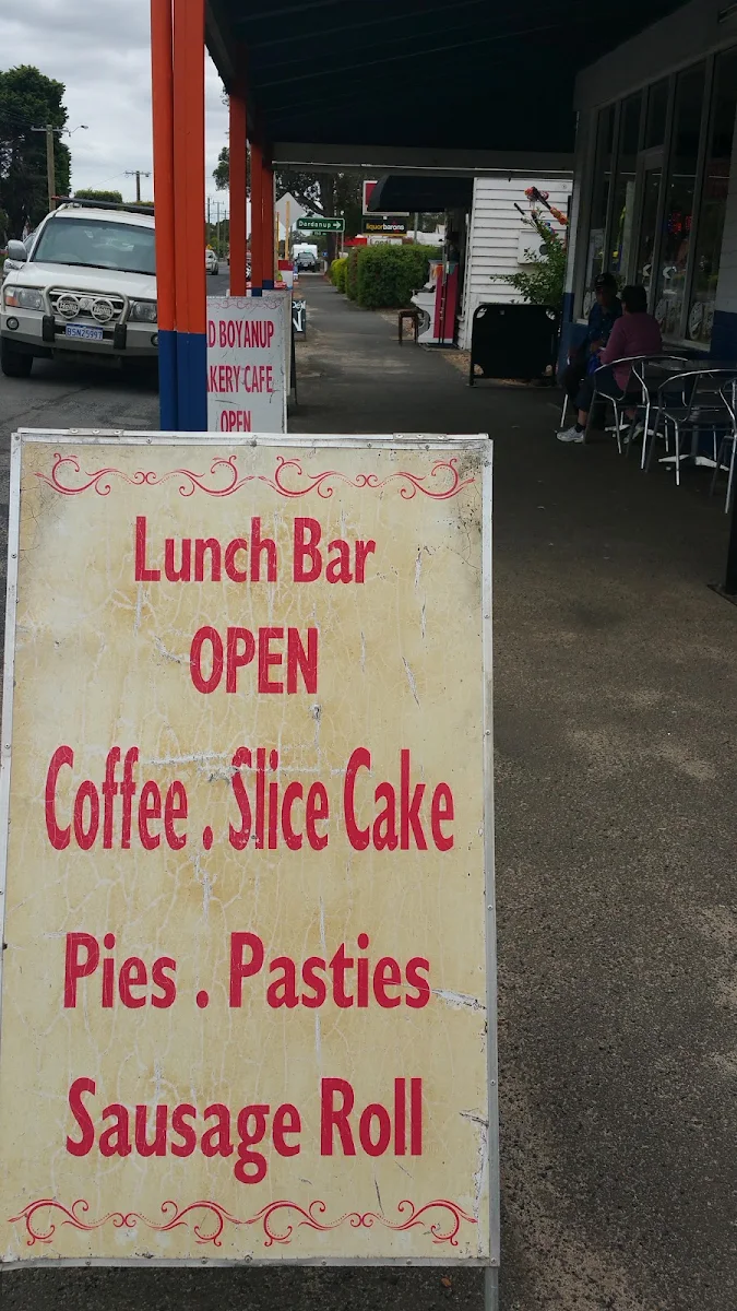 Menu, The Old Boyanup Bakery Cafe