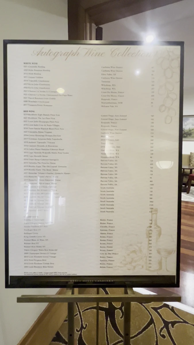 Menu, The Promenade Cafe