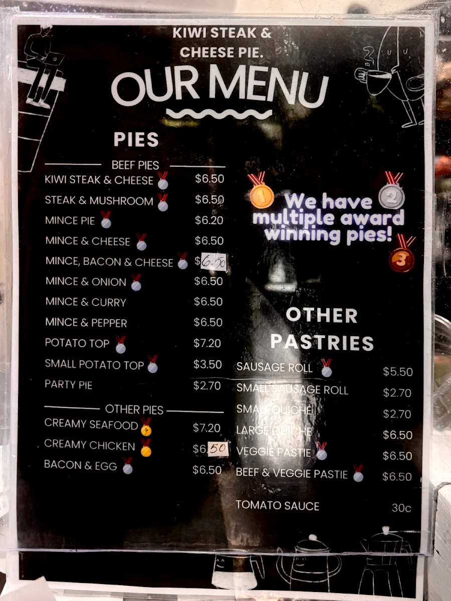 Menu, Kiwi Steak & Cheese Pie