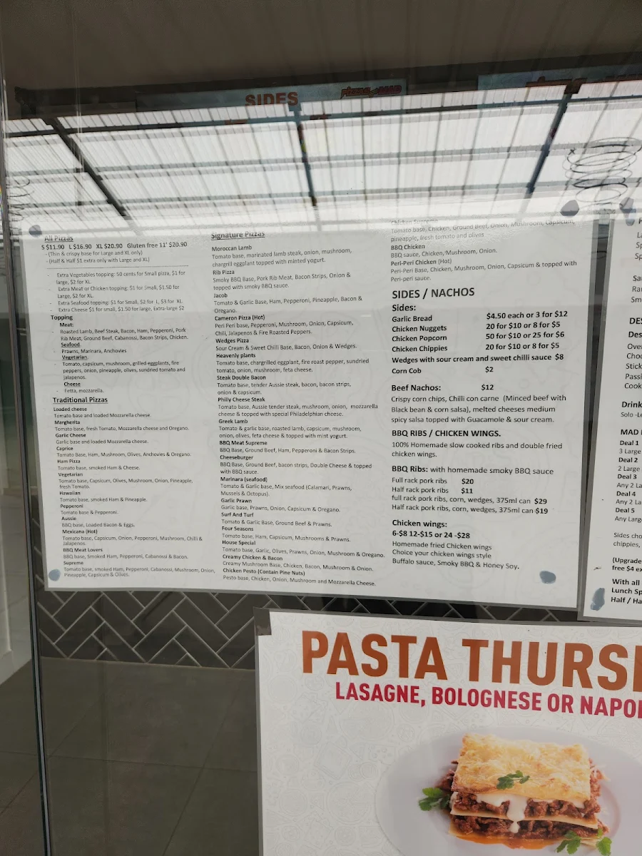 Menu, Domino's Pizza Campbelltown