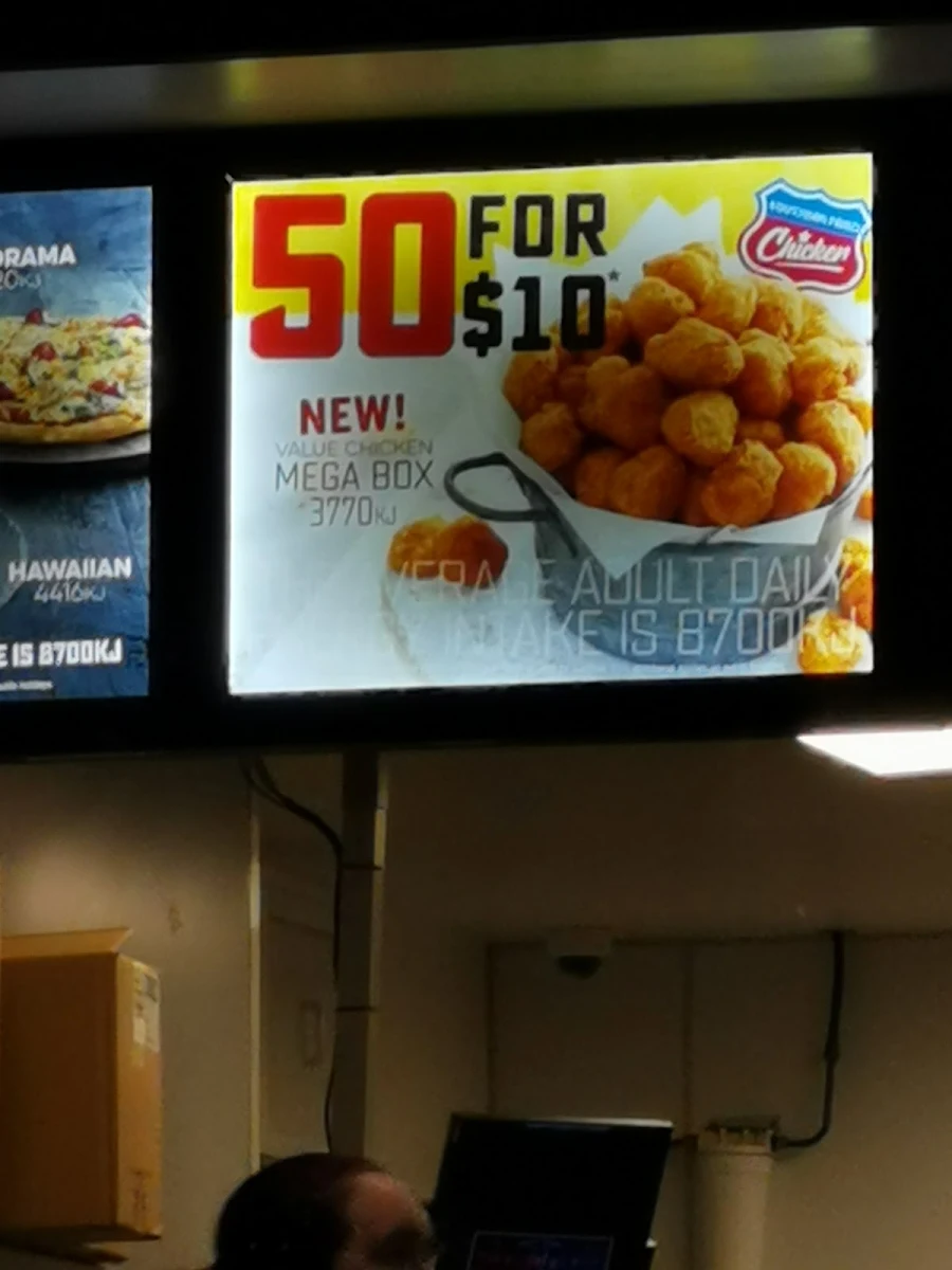 Menu, Domino's Pizza Campbelltown
