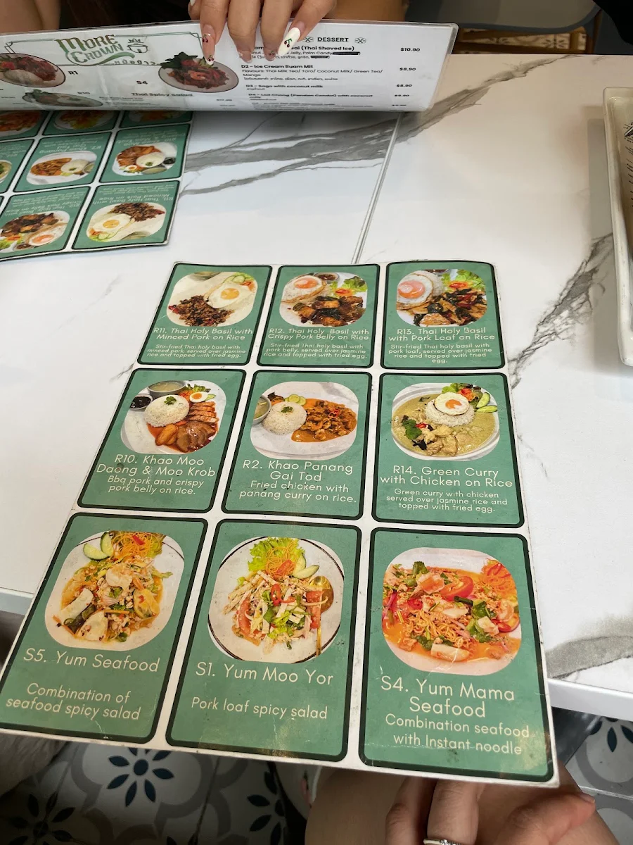 Menu, More Crown