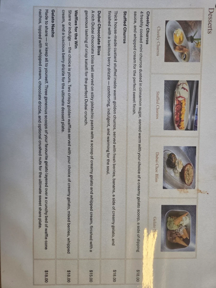 Menu, Giddyup Gelato Cafe Canungra