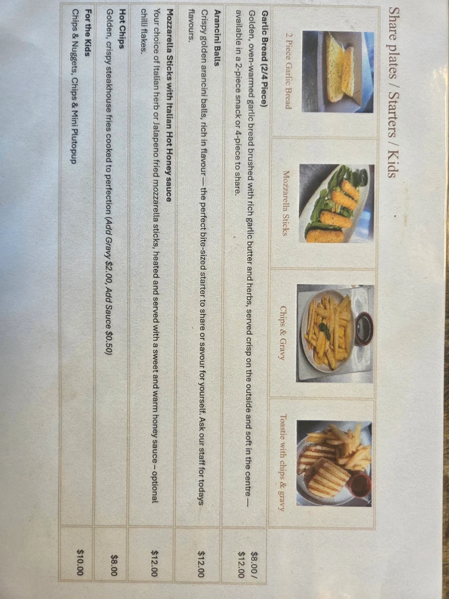 Menu, Giddyup Gelato Cafe Canungra