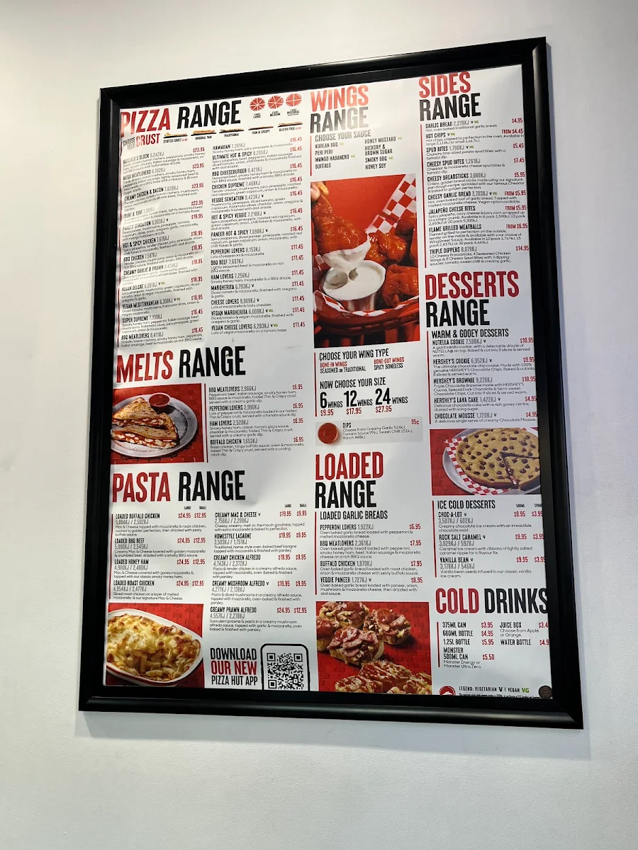 Menu, Pizza Hut North Strathfield