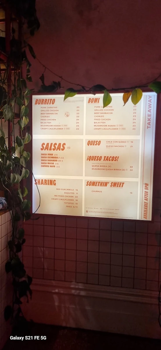 Menu, Mission District