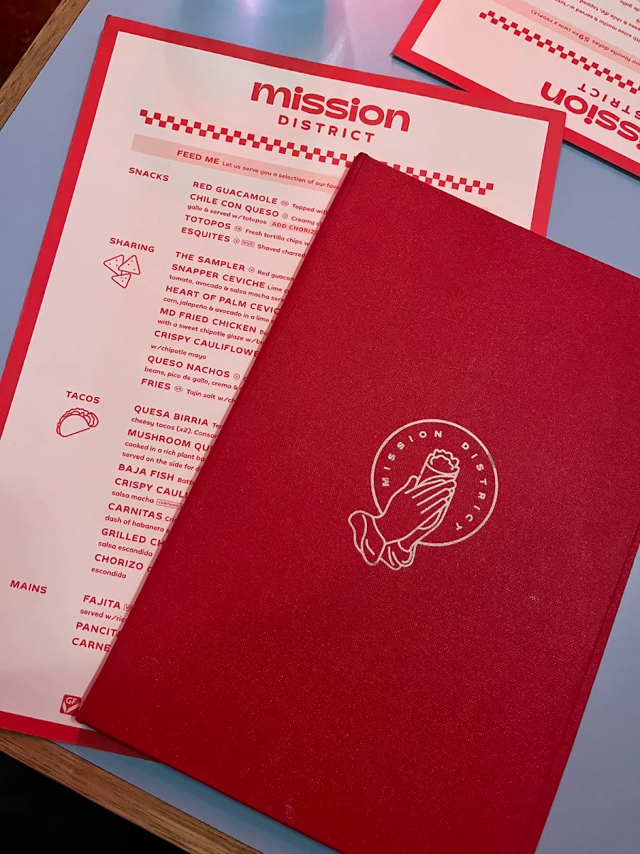 Menu, Mission District