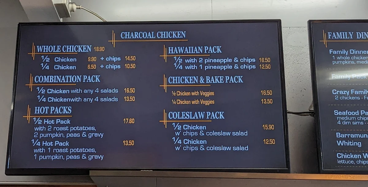 Menu, Crazy Charcoal Chicken