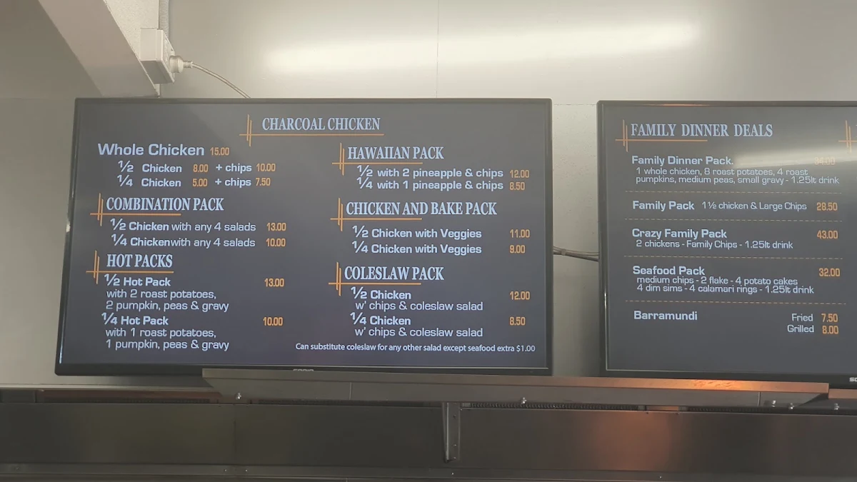 Menu, Crazy Charcoal Chicken