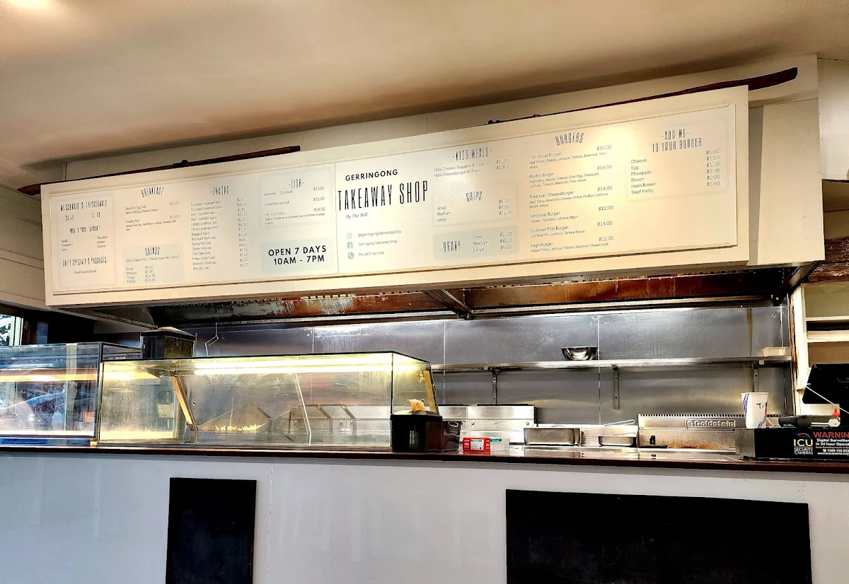 Menu, Gerringong Takeaway