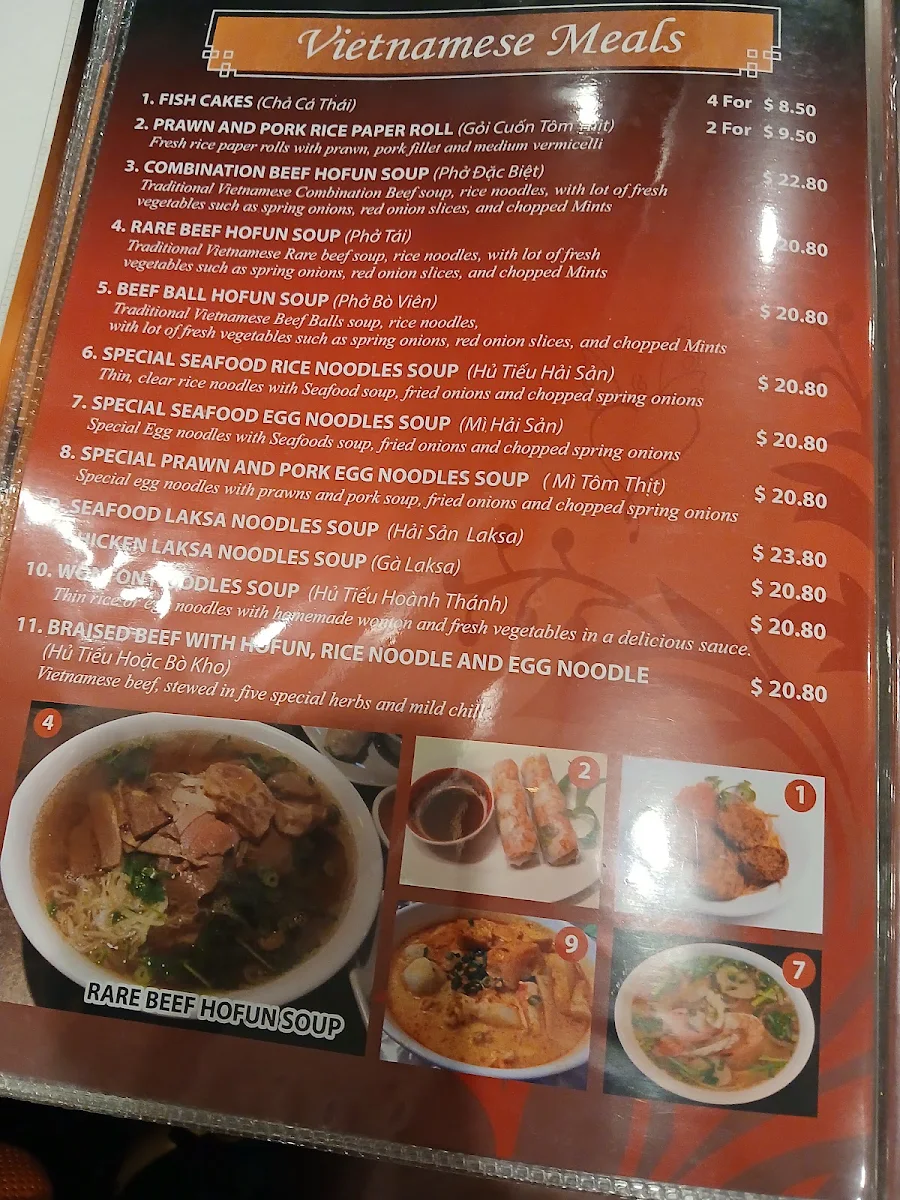 Menu, Emerald Chinese and Vietnamese Restaurant
