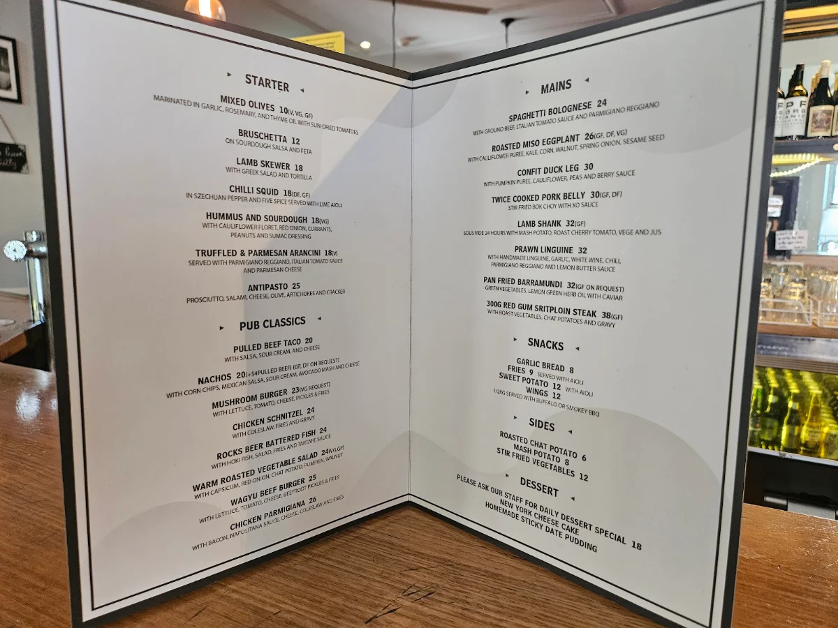 Menu, The Duck Inn Pub and Kitchen