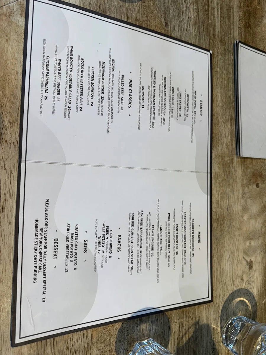 Menu, The Duck Inn Pub and Kitchen